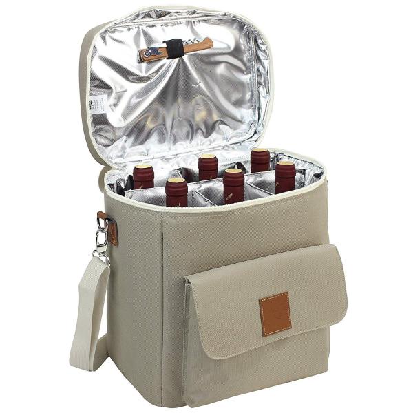 Resuable 6 Pack Beer Cooler Bag , Insulated Wine Cooler Tote Bag OEM Design