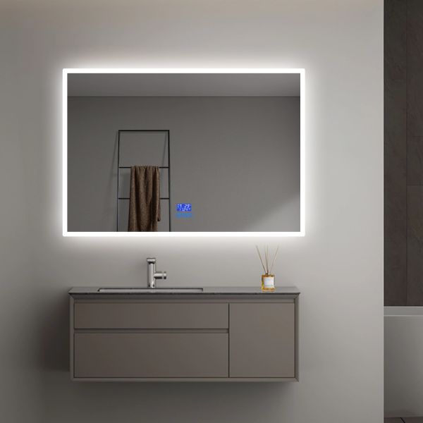 Dimmable Bathroom Mirror Frameless Wall Defogger LED Mirror With Light Color Change