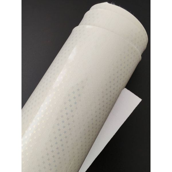 Star pattern Crystal Double Layer PU Coated Soccer Leather with Waterproof Non-Woven Backing and Customizable Pattern