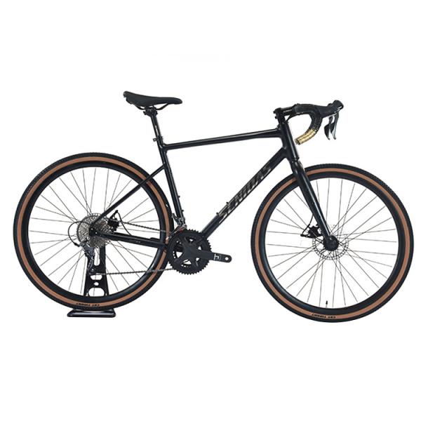 Pedal comum através do eixo 700 * 40C freio de disco hidráulico bicicleta de cascalho com cabos ocultos
