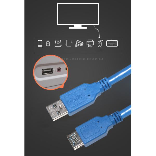 Удлинительный кабель USB 3.0 5 Гбит/с, от гнезда к штекеру, для принтера и зарядки