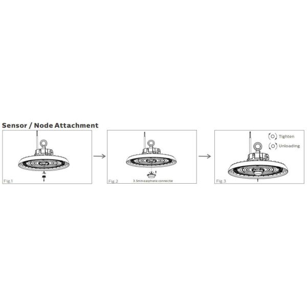 HB3 DIP Switchable Power and 3CCT UFO LED High Bay Light 100W 192LPW with Ready for Sensor (PIR/Motion Sensor)