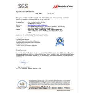 JINAN KOMLIGA INDUSTRIAL CO., LTD. Certificaciones