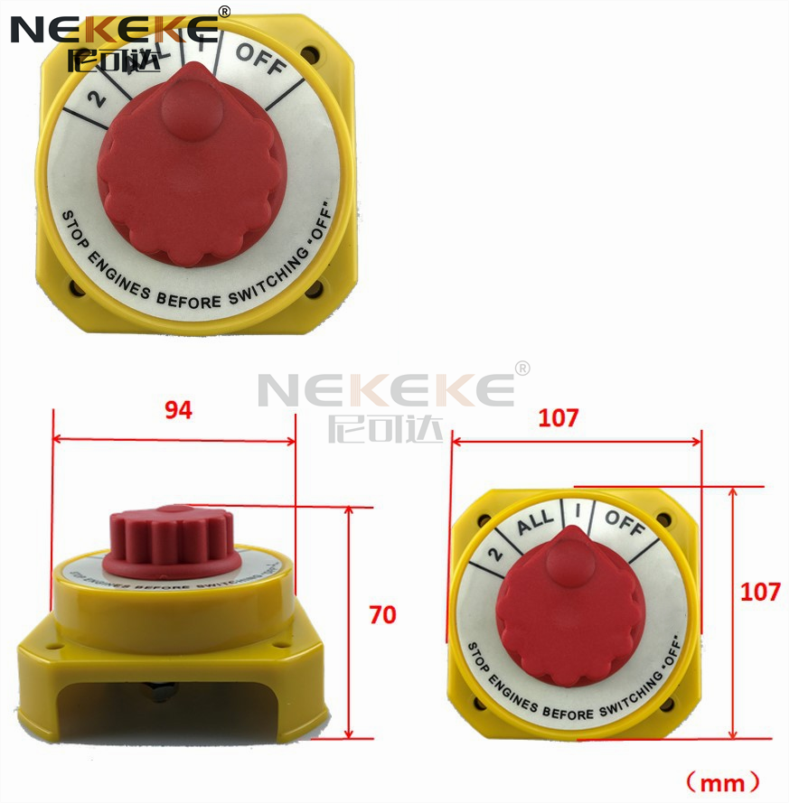 Waterproof Marine Isolator Switch with 250A Continuous Rating and Copper Material for Reliable Battery Disconnect