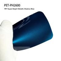 PET-PH260 PET Pvc Gloss Wrap Film With Bright Metallic Shadow Blue Color