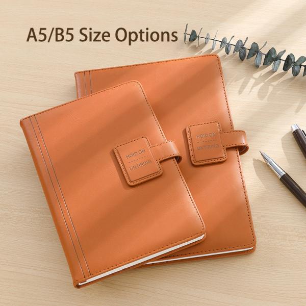 High End PU Leather Notebook Journal Set With Match Pen Brass Bookmarks