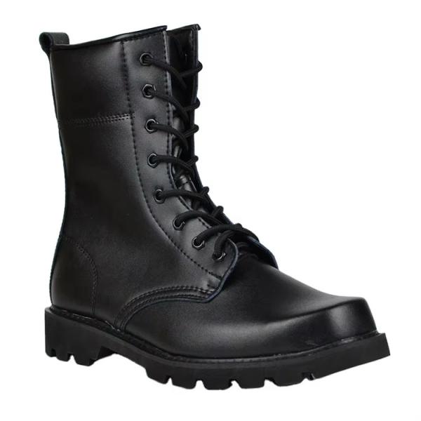 Genuine Leather Military Boots In Black And Durable Design