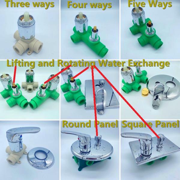 Клапан смесителя цвета клапана ливня смесителя клапана стопа PN25 пластиковый PPR скрытый белый