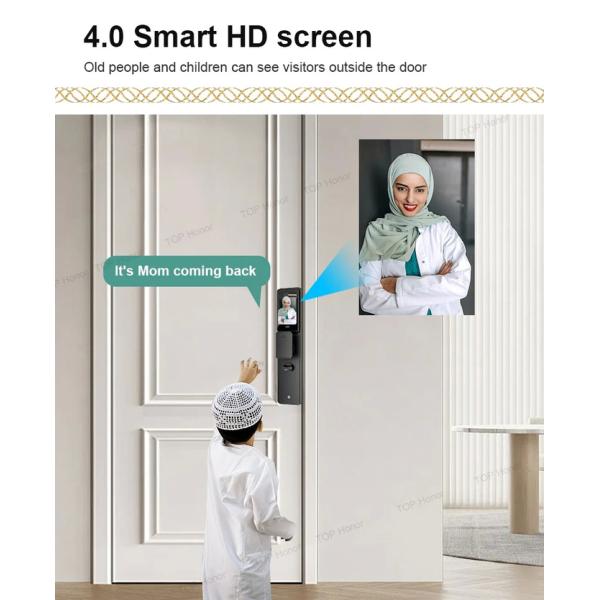 TH-506 Чёрный Алюминиевый Full Auto Smart Entry Дверные замки Биометрический код Карта Ключ Туя