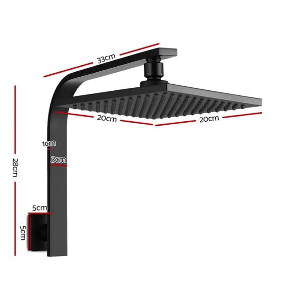 Bathroom Faucet Accessory Type High Pressure Square Rain Shower Head with Wall Arm