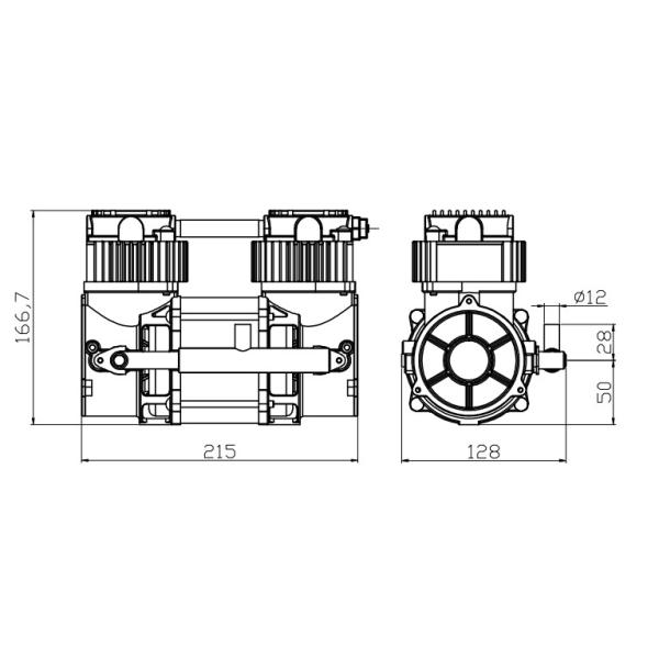 Portable Medical Oilless Air Compressors Vacuum 140 Kpa With Piston
