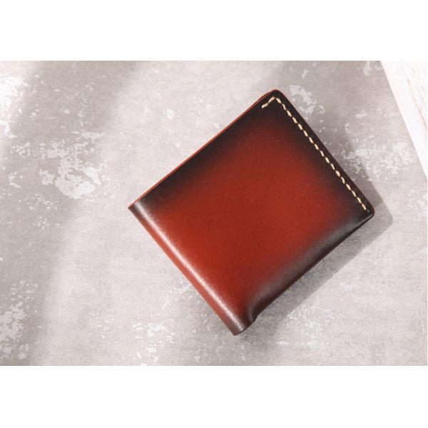 Yellow Bifold Wallet Vegetable Tanned Genuine Leather Wallets for Men
