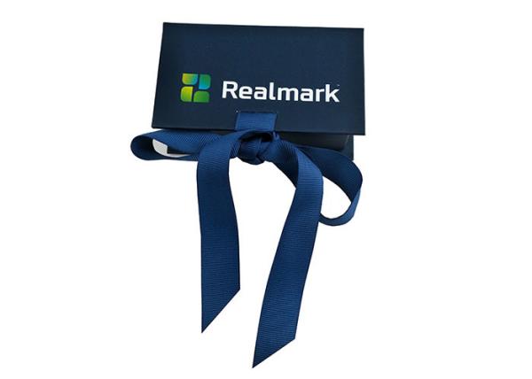 Navy Blue Paperboard Book Shaped Boxes Cap Top With Purple Corses Closure