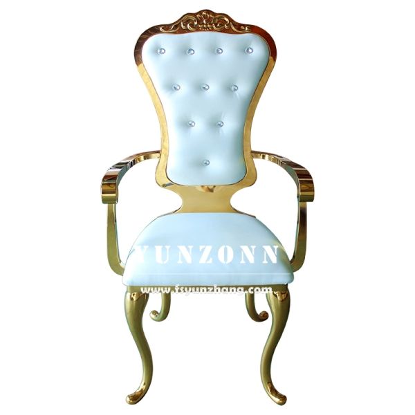 Luxury Romantic Stainless Steel Wedding Chair for Banquets and Royal Princess Events for Living Room Apartment or Villa