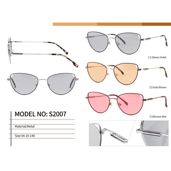 54mm Cat Eye Women Metal Frame Sunglasses Full Rim