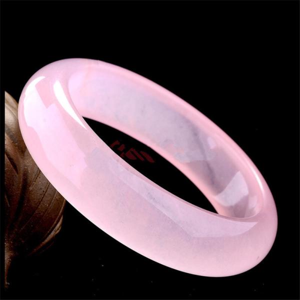 Art Collectible Pink Hibiscus Bracelet Natural Violet Jade Bracelet A Grade Jade Jewelry Bracelet Women