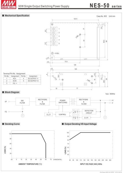 High quality meanwell  NES-50-12 12V 4.2A meanwell NES-50 12V 50.4W Single Output Switching Power Supply
