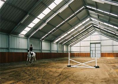 Portable Prefab  Steel Farm Sheds Metal Horse Barn Kit Customized Size / Color