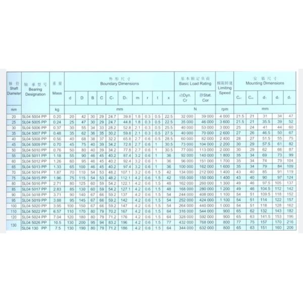 High quality SL045004PP full double row cylindrical roller bearing 20x42x30mm SL045004PP