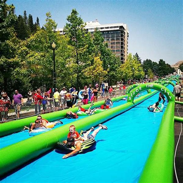 Funny Commercial Insane Huge Inflatable Water Slide PVC Tarpaulin Durable