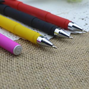 Gel pen,Promotional gel-ink pen with cap, iridescent rubber gel-ink pen