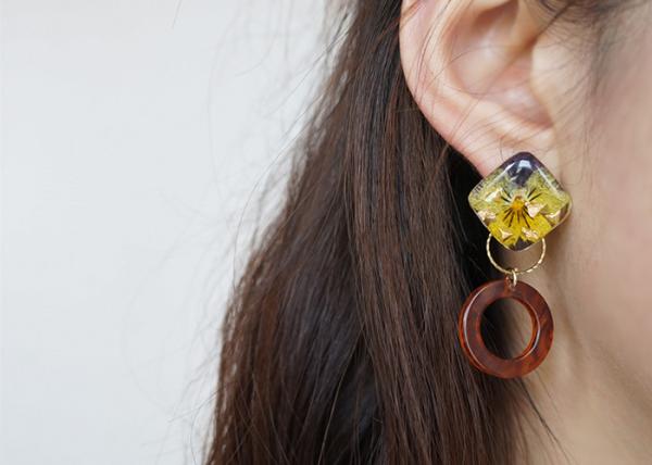 Iceland Halo Yellow Cute Earstud Accessories Ring Shape New Design Earrings For Girl