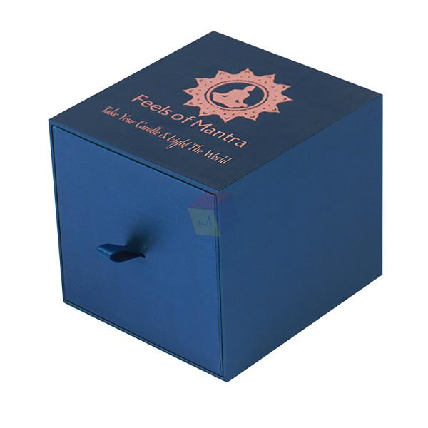 Luxury Rigid Cardboard Custom Logo Stamping Paper Drawer Candle Gift Box Packaging Wholesale Private Label