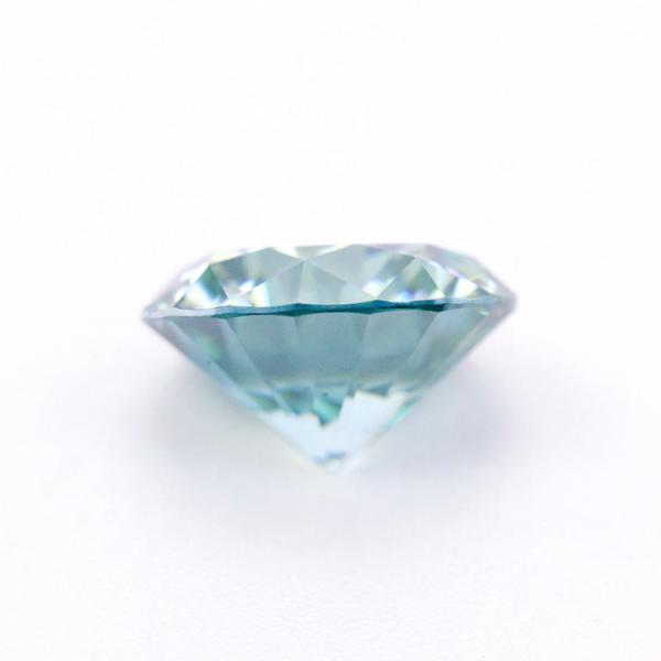 Round Brilliant Cut Silicon Carbide Light Blue Moissanite Lab Created 8mm