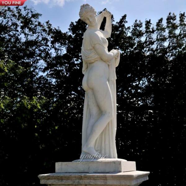 Outdoor Hand Carved Venus Callipyge Antique Marble Lady Statue