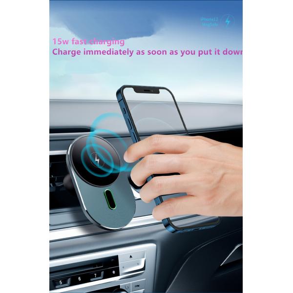 5W-15W Air Vent Wireless Car Charger with Multiple Safety Protection