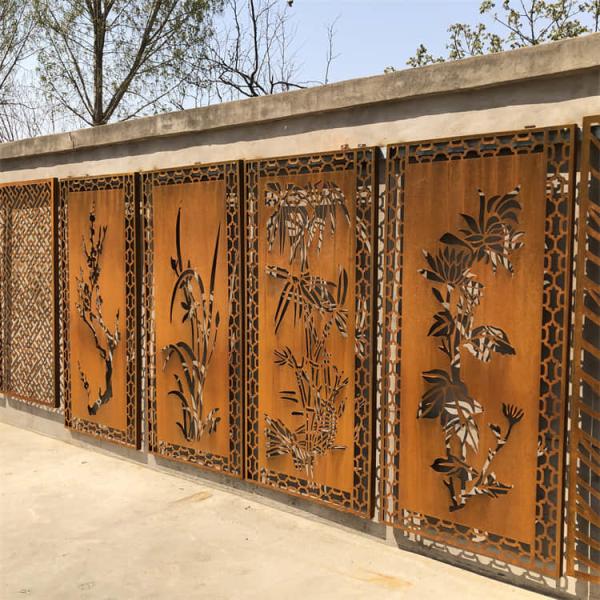 Backyard 35 Inch Laser Cut Metal Fence Panels 0.9m Metal Art Screens