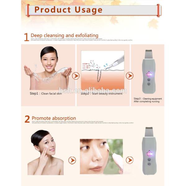 Portable Rechargeable 2in1 Ultrasonic Facial Skin Scrubber Anti-aging Lift