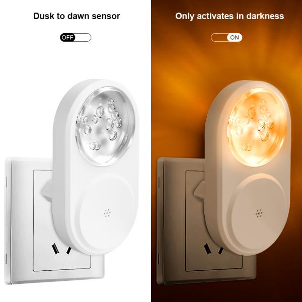 Foldable CE Color Changing Night Light Plug In Night Lamp With Dusk To Dawn