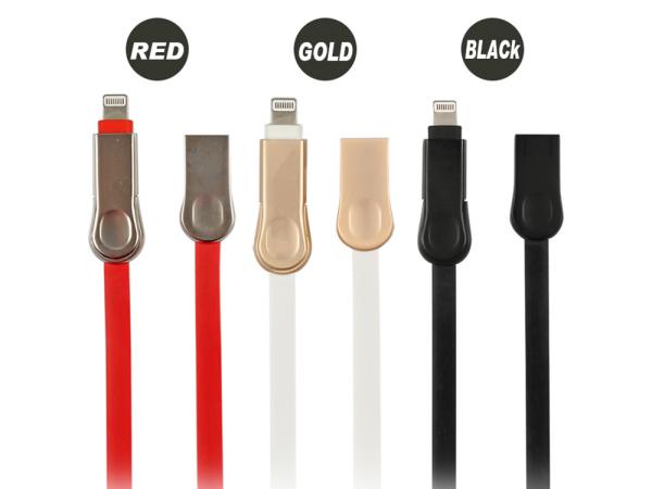 2018 New model 2 in 1 tpe cheap 2.1A zinc usb cable for iPhone Samsung