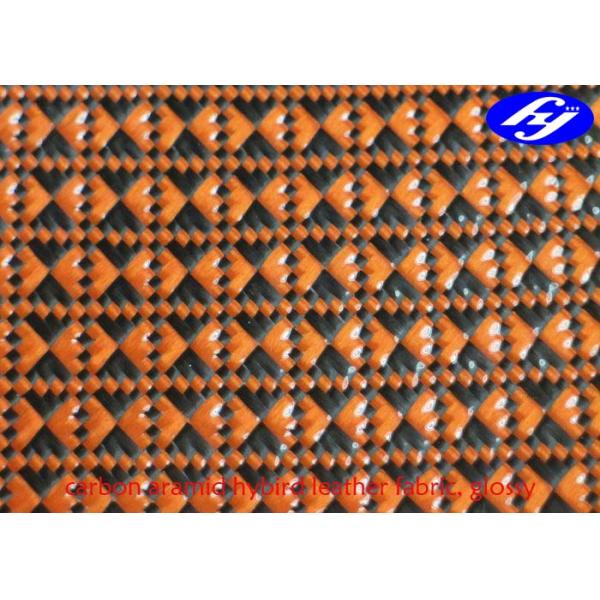 Гибрид Кевлара углерода оранжевой ткани кожи полиуретана лоснистый для оборудований спорт