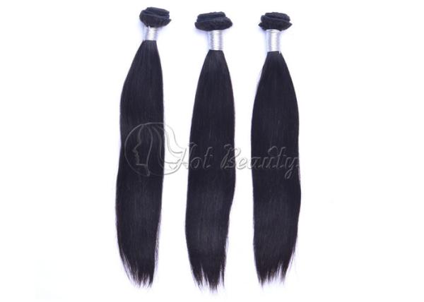 Natural Black Virgin Peruvian Hair Extensions , Silky Straight Human Hair