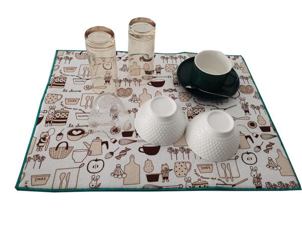transferência 15x20inch que imprime o prato de Microfiber que seca Mat For Kitchen