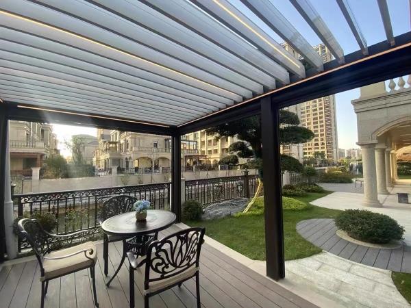 Alumínio Jardim Área Limpa Elétrica Pergola Sombra, Elétrica Louvered,Tamanhos personalizados
