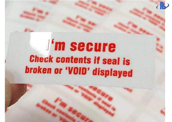 Waterproof PET Acrylic Adhesive Tamper Evident Void Labels