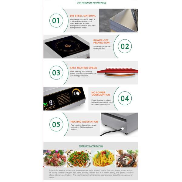 Countertop 3500w плитаов индукции Schott стеклянный коммерчески