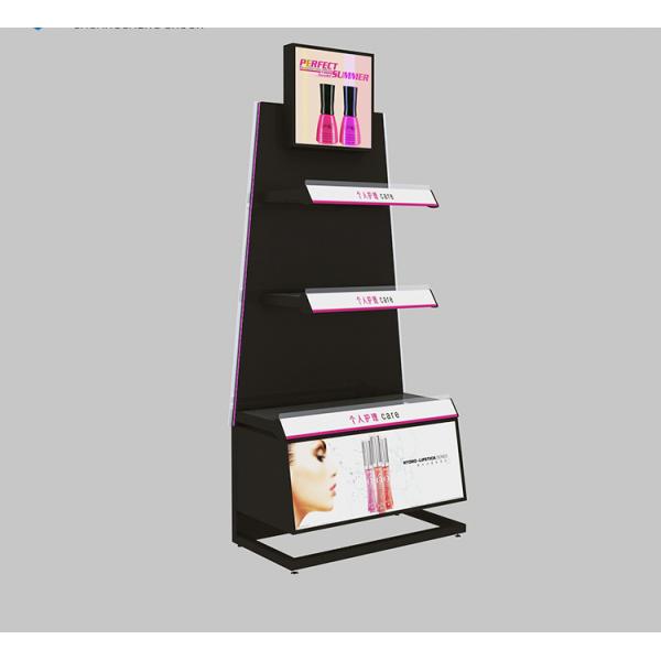 Полки дисплея нержавеющей стали косметические с формой светлой коробки подгонянной