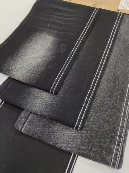 75% Cotton 25% Polyester Twill Denim Fabric 9.4oz for Jeans BLACK/BLACK JSD3239A