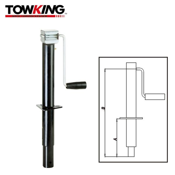 Round Tube A Frame RV Trailer Jack With Side Handle 5000lbs Capacity