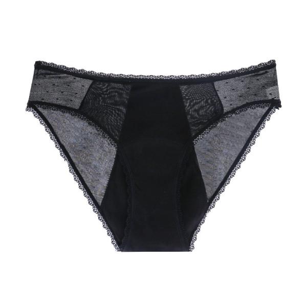 Wholesale Factory Bulk Leak proof 4 layer Transparent Menstrual briefs sexy lace period panties