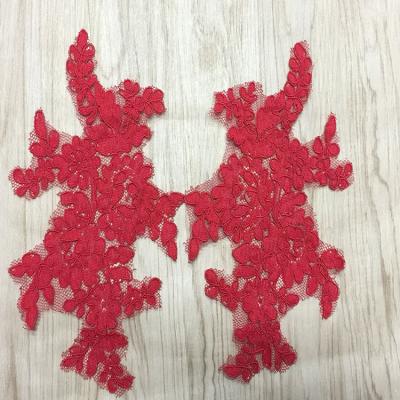 Jacquard Cord Eyelash  Lace Applique  for Wedding Bridal Dress