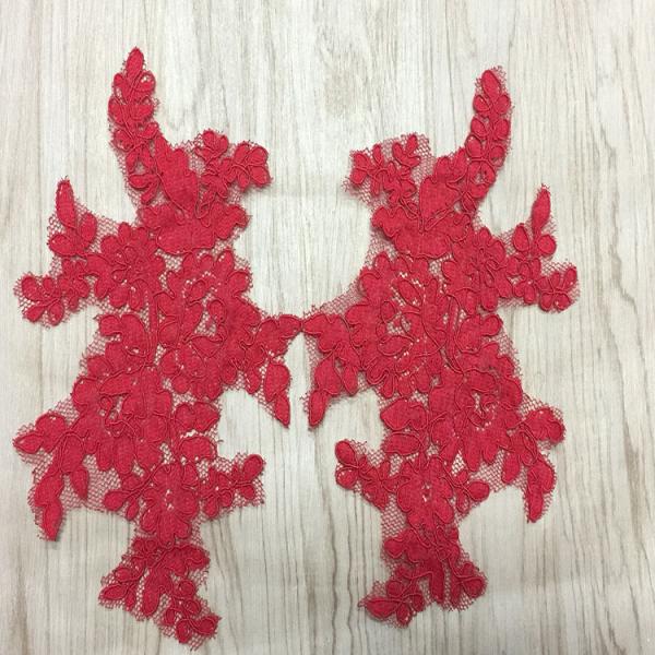 Jacquard Cord Eyelash  Lace Applique  for Wedding Bridal Dress