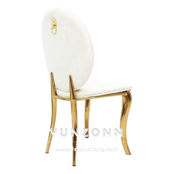 Banquet Hall Round Back Velvet Gold Stainless Steel Restaurant Wedding Events Chair