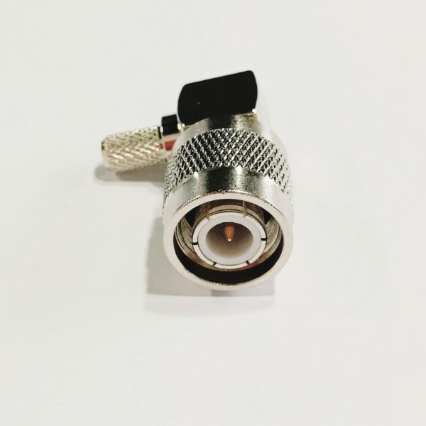 Nickel Plated Brass TNC Male Connector 50 Ohm Right Angle RF Coaxial Connector for RG58 Cable