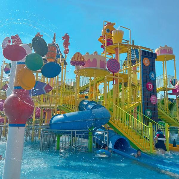 Waterpark Design Build Fibreglass Water House Adult Theme Park Water Slides With Water Spray Games