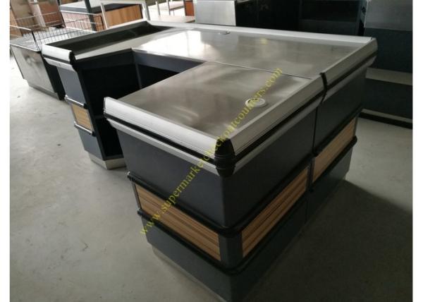 Retail Shop Cashier Checkout Counter / Durable Wooden Cashier Desk